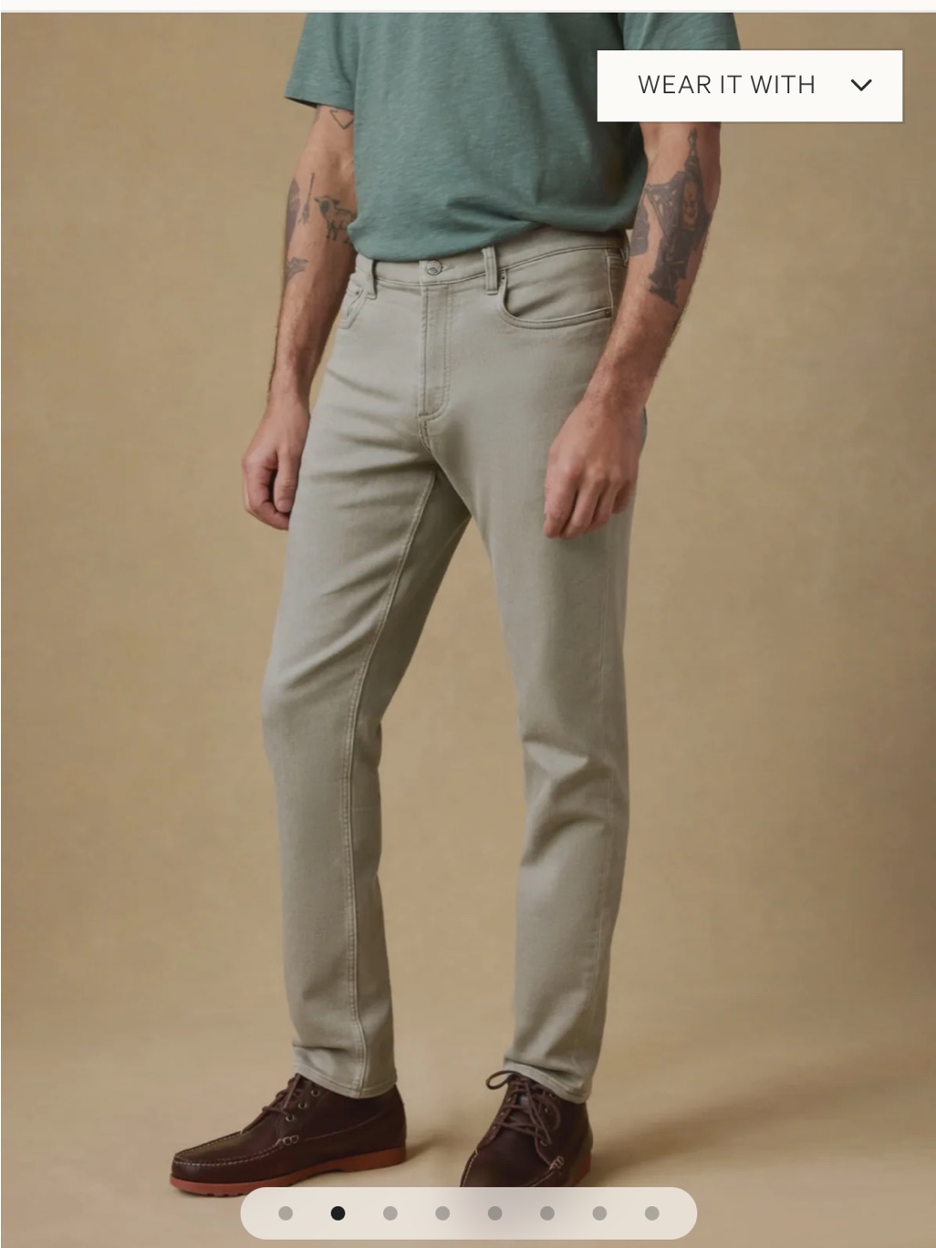 Faherty Stretch Terry Pants 5 Pocket In Sage
